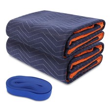 2 Moving Blankets 72x40in with 1 Elastic Rubber Band (196in Extendable to 400...