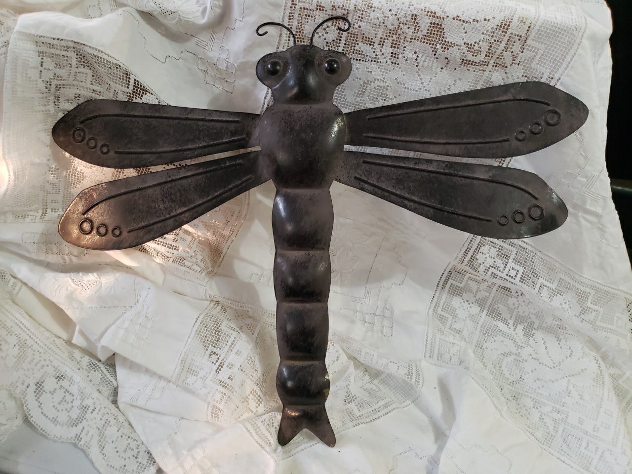 Large Decorative Metak Dragonfly.  Great For Outdoor Decor 16"x20"