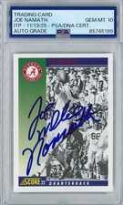 Joe Namath Signed 2022 Panini Chronicles Draft Pick #4 Pink PSA GEM MINT 10 AUTO