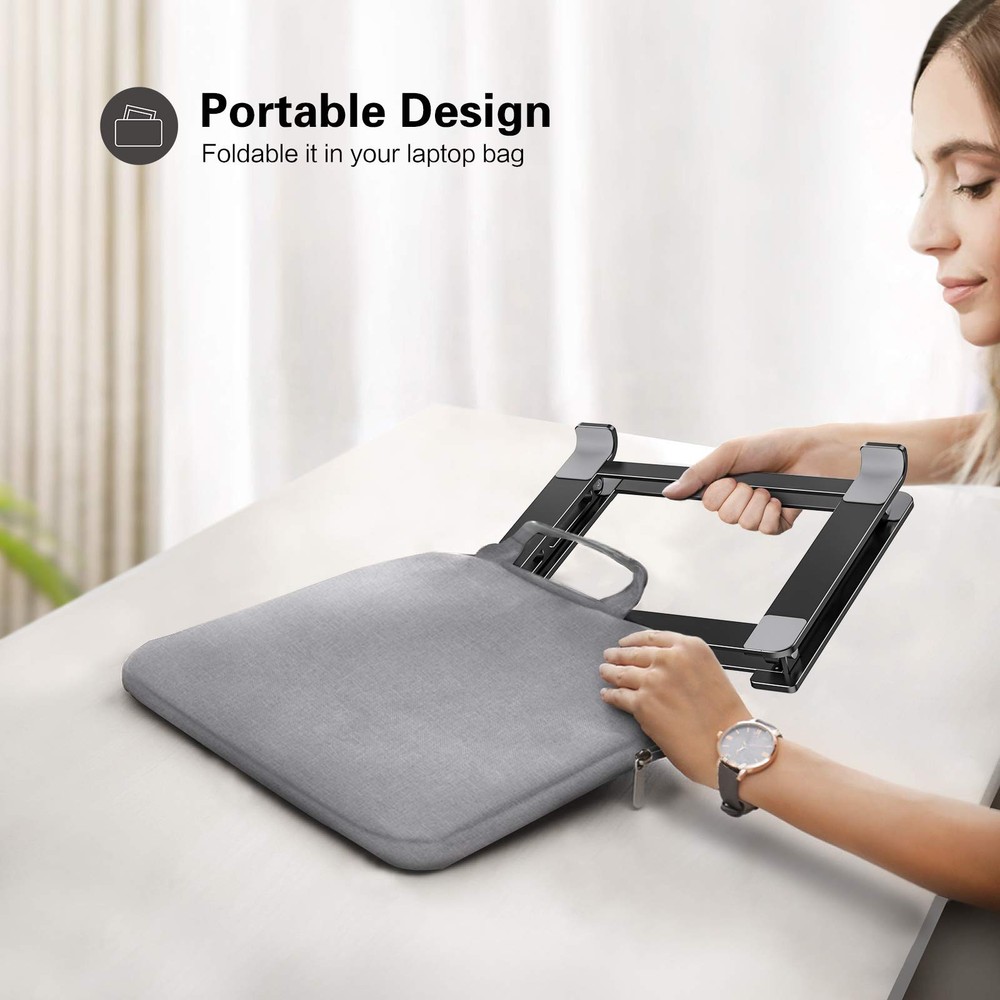 Portable Foldable Aluminum Laptop Stand for Desk with Adjustable Height