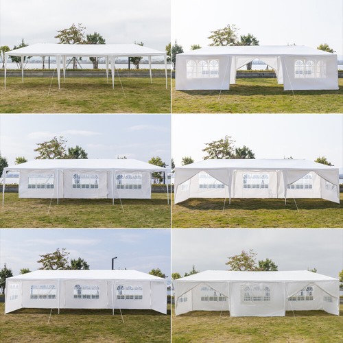 Party Tent 3x9m with 8 Walls Patio Garden Gazebo Marquee Canopy Pavilion White - Picture 5 of 12