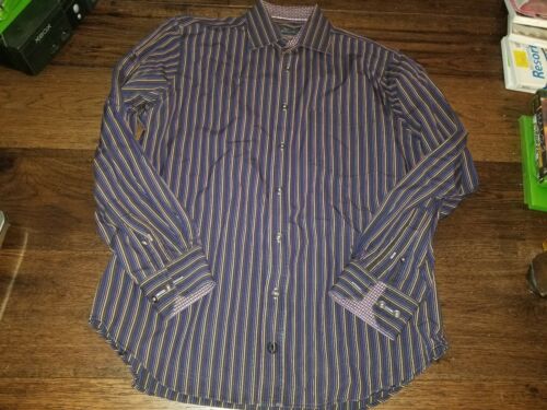 Bugatchi Mens Shirt L RN 99428 CA 06064 Cotton Embroidery Long Sleeve Used  | eBay
