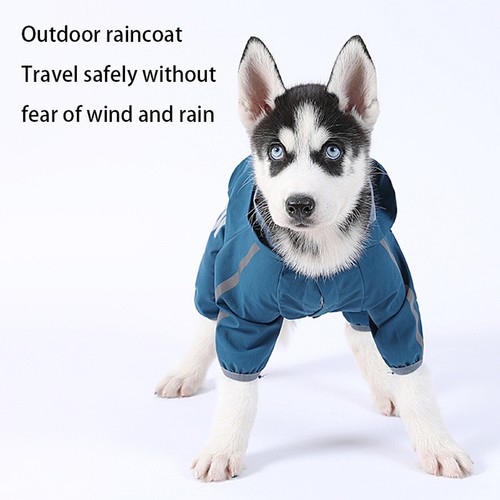 Dog Raincoat Waterproof Hooded Jacket Pet Clothes For Small Medium Large Dogs AU - Picture 9 of 27