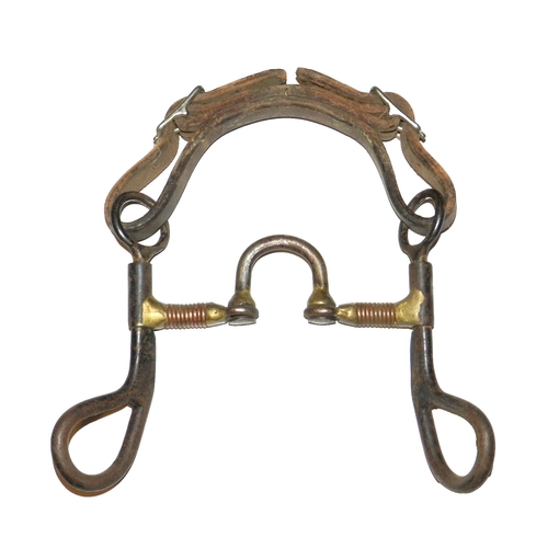 Vintage Brass Leather Western Bit Very Rare