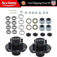 4 on 4" Trailer Hub Kit For 2000 lbs 1" or 1-1/16" Trailer Straight Axle 2 Sets
