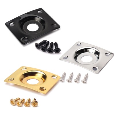 guitar input jack plate Square Guitar Jack Plate 6.35mm Guitar Bass Output