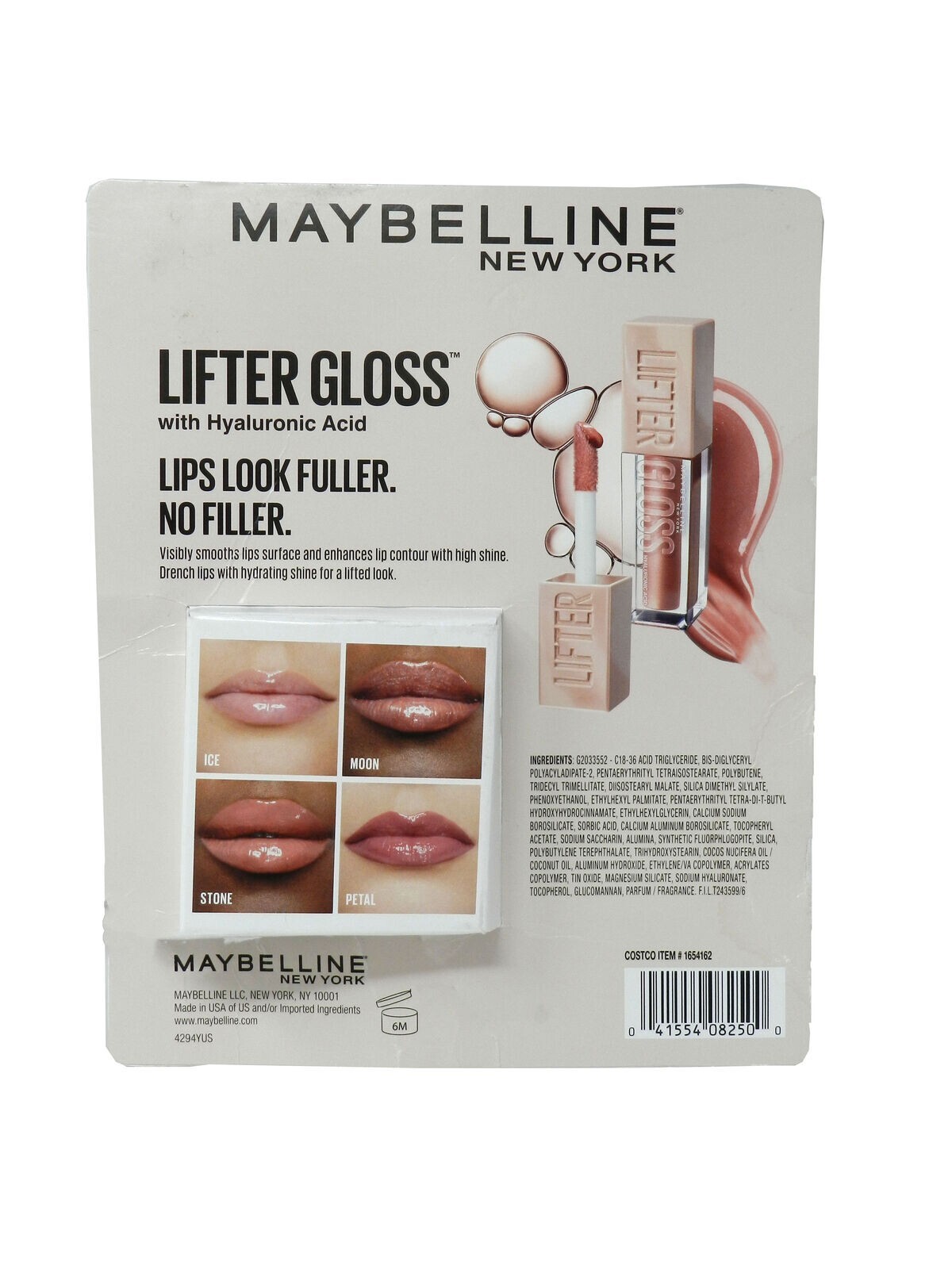 Maybelline Lifter Gloss + Hyaluronic Acid Lip Gloss Variety Pack 4