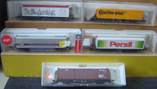 Fleischmann HO 5-teiliges Set Containertragwagen "Neuwertig"(827)