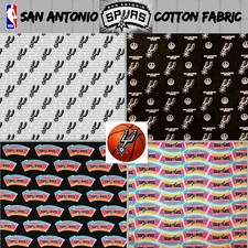 New NBA San Antonio Spurs 100 Cotton Fabric FQ, 1/4, 1/2 Yd.  4 Pattern Choice
