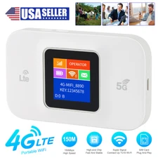 Unlocked LTE 5G Wireless WiFi Router Mobile Broadband MIFI LCD Hotspot 3000mAh *