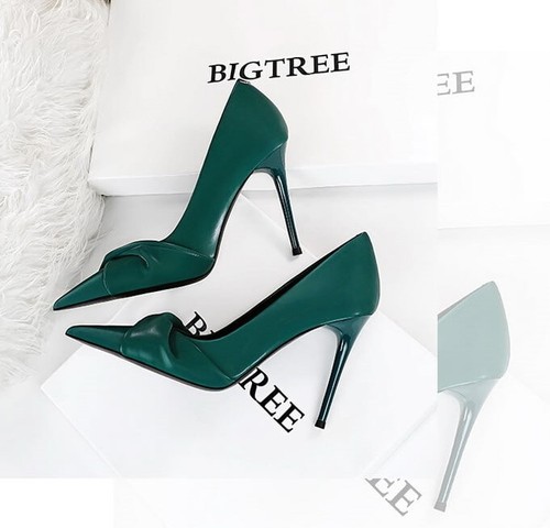 High Heel Stilettos Pumps Shoes Women Size 4.5-10.5 Black Beige Green 10cm New - Picture 16 of 28