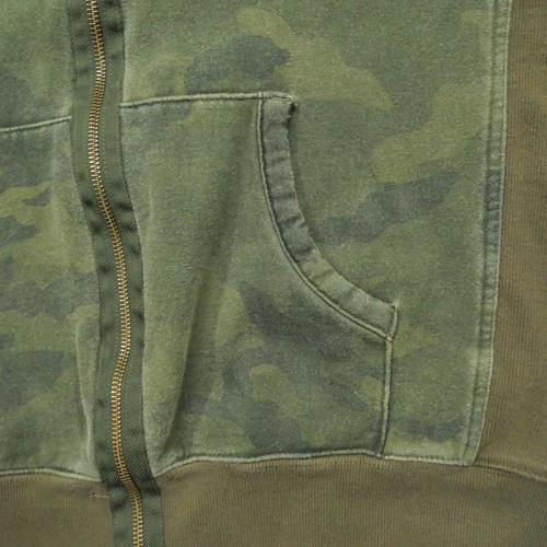 Vintage Old Navy Hoodie Youth XL Green Brown Camouflage Full Zip Grunge Y2K - Picture 6 of 12