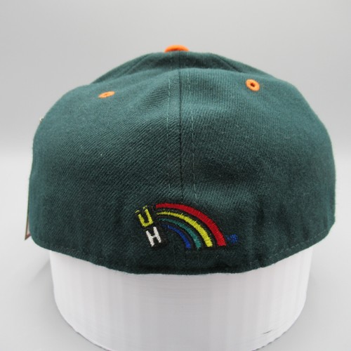 Vintage Hawaii Rainbow Warriors Hat Cap 7.5 Green Graf-X College Sports Adult - Picture 8 of 14