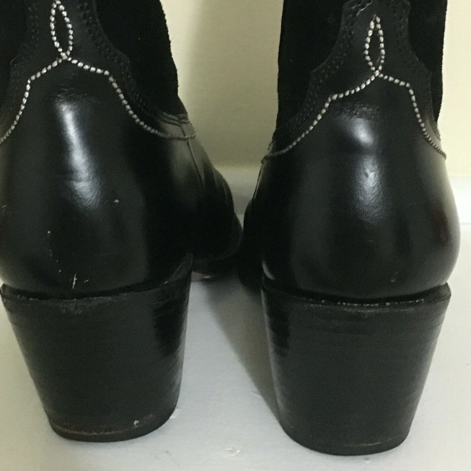 Botas de Vaquero Adam's Para Mujer Talla 6.5 E Cuero Negro Gamuza Punta Foto 3 de 4