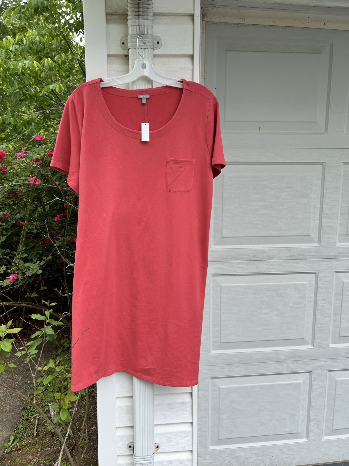 NWT Talbots Easy SlipOn RedOrange Fun Short Sleeve Scoop Neck Dress