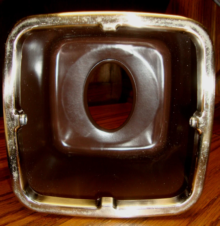 Cubierta/soporte para caja de pañuelos InterDesign marrón + borde plateado - decoración de tocador de colección L22 Foto 4 de 4