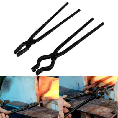 Blacksmith Tongs Set Knife Making Tongs Wolf Jaw V-Bit Tongs Starter Beginner