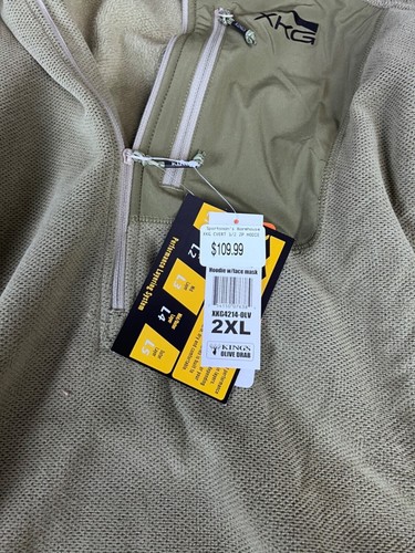 King's Camo Men's XKG Covert Hunting Hoodie 1/2 zip Sz. 2XL New Olive XKG4214 - Picture 10 of 13