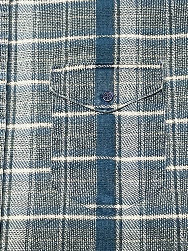 VTG Wrangler Western Blue Gray Plaid Shirt Mens XL Cowboy Country Retro 90s - Picture 8 of 13