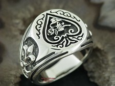 Silberring Gothic Lilie TOTENKOPFRING Old School PIK Totenkopf Rockabilly Skull
