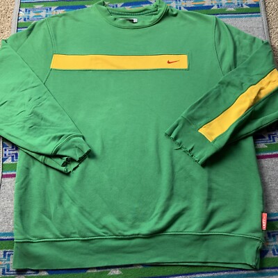Vintage 90s Nike MMIV sweatshirt Yellow/green Size Large With