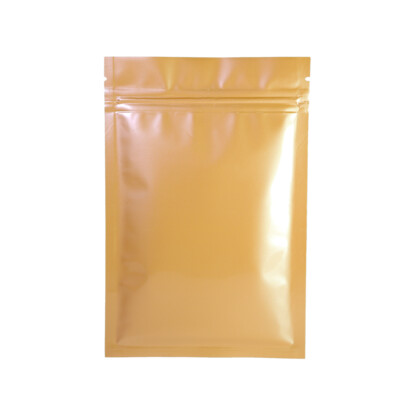 100x Gloss Shiny Orange Both Sides Metallic Mylar Reclosable Bags 10x15cm 4x6in