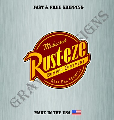 RUST-EZE OINTMENT CARS MOVIE LOGO 4M VINYL DECAL STICKER US MADE CAR BUMPER