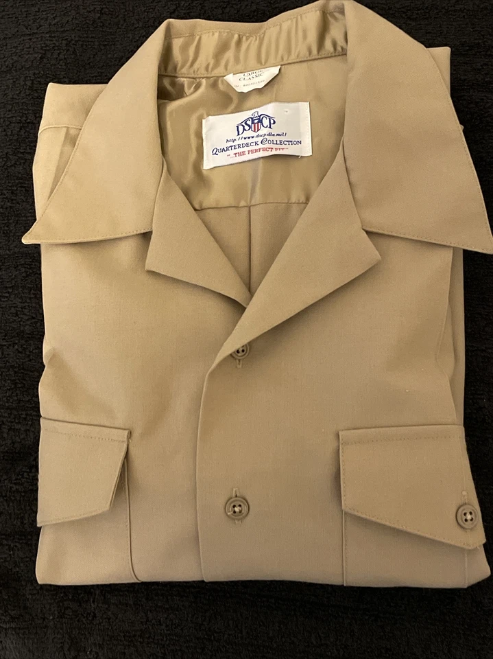 Camisa de servicio DSCP para hombre colección Quarterdeck abotonada caqui L Foto 2 de 4