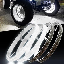 4Pcs 17 Inch 5-Row Pure White LED Wheel Lights Car Rim Lights 300W Ultra-Bright