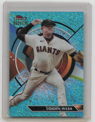 2023 Finest #87 Logan Webb Aqua Shimmer Refractor #/175