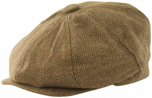 Hawkins Collection Herringbone Peaky Blinder-style Bakerboy Cap - Picture 1 of 19