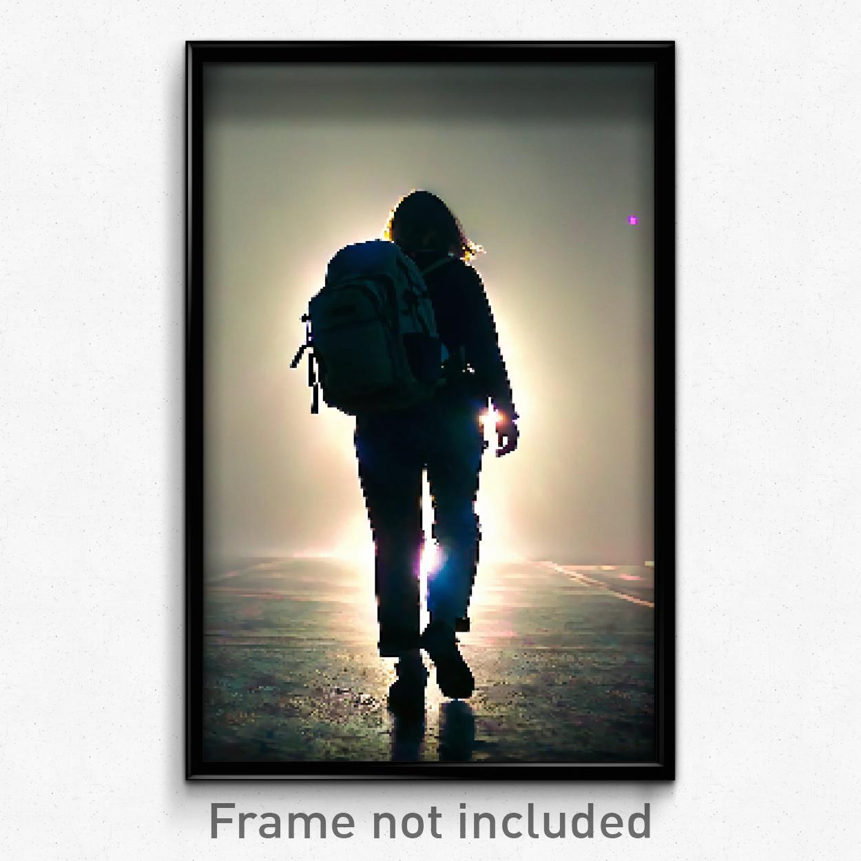 8-Bit Faraway Backpack Pixel Art Psychedelic Poster