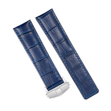 DISMAY 20mm Blue Leather Watch Band Strap For CARRERA CALIBRE WAR201P.FC6485