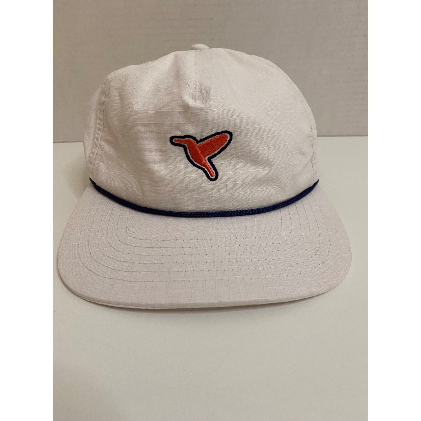Birddogs Adjustable Snapback Trucker Golf Hat in White and Navy for Men