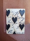 SID DICKENS MEMORY BLOCK TILE BLACK HEARTS WITH SCRIPT  VAN COUVER CANADA