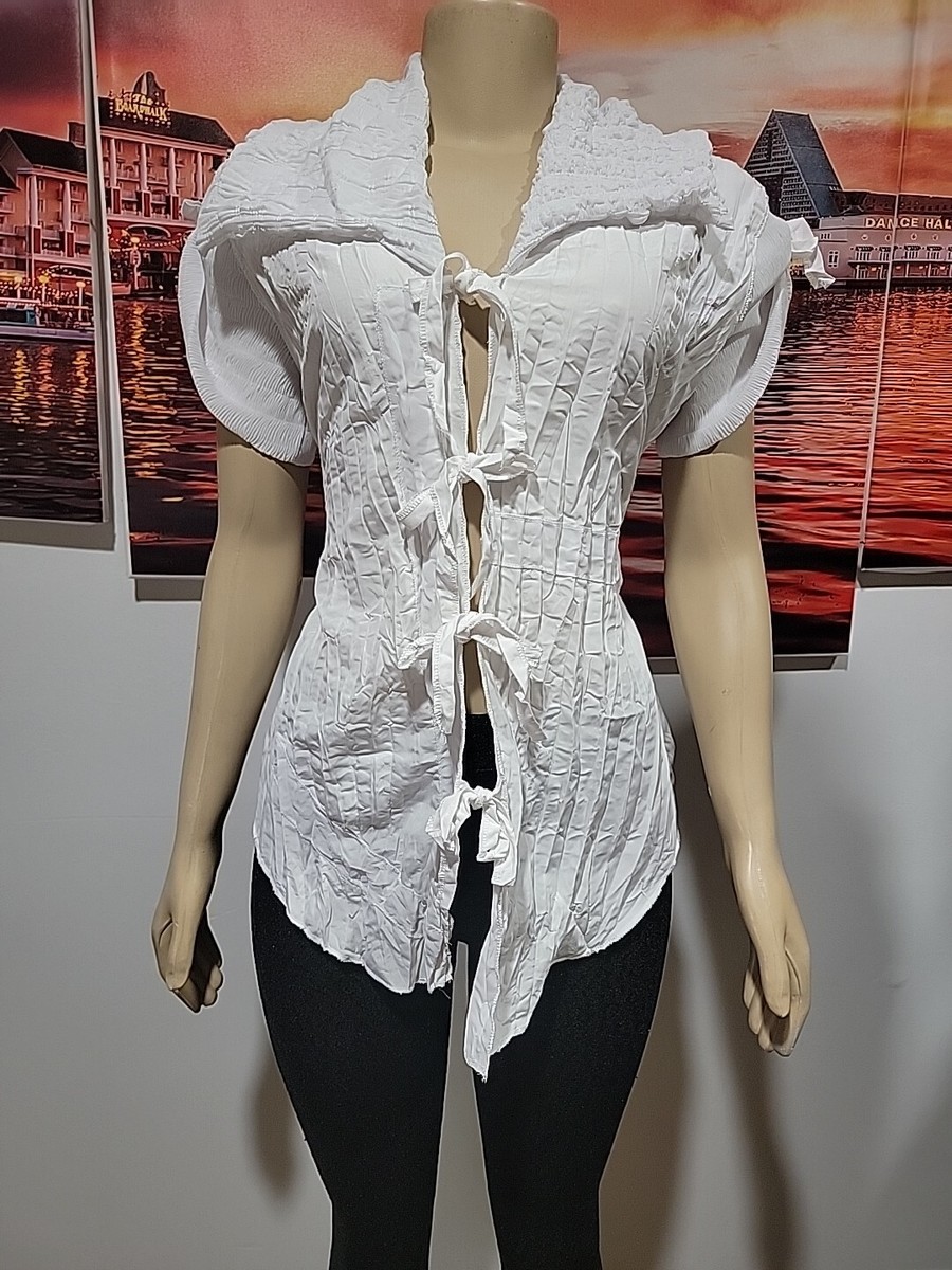 Xpect/saga White Crinkled Rare Women's Size 3/L Top Blouse #C | eBay