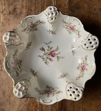 Schöne ROSENTHAL Porzellan Obst Gebäck Schale MOOSROSE Blumenmuster