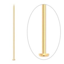 Head Pin, 480 Gold Plated Brass 2 Inches Long 21 Gauge Head Pin