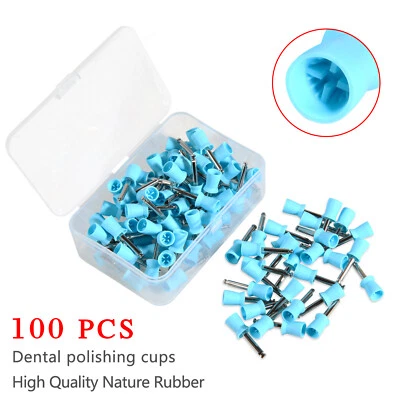 SKYSEA 100PCS Dental Teeth Latch Brushes Polishing Cups Polisher Prophy Blue dentista