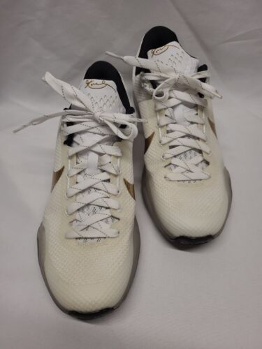 Mens Size 8.5 Nike Kobe 10 Fundamentals 2015 White / Gold Nikeid Custom RARE EUC - Picture 2 of 12