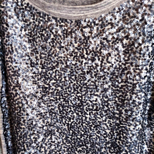J Crew Grey Sequin Cotton Pullover Sweater *Tag Size XS READ Long Sleeves - Picture 2 of 5
