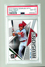 2019 PANINI DONRUSS OPTIC ILLUSION BASEBALL CARD #1 MIKE TROUT PSA 10 MLB ANGELS