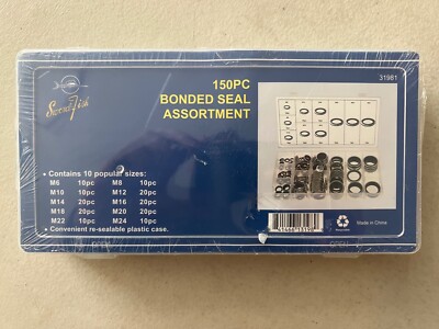 Swordfish 31981-150pc Automotive Dowty Bonded Seal Washer Assortment
