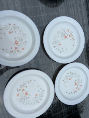 Arcopal RARE Emily Spring Garden dinner plates all good condition 25cm  Cb3 X UK