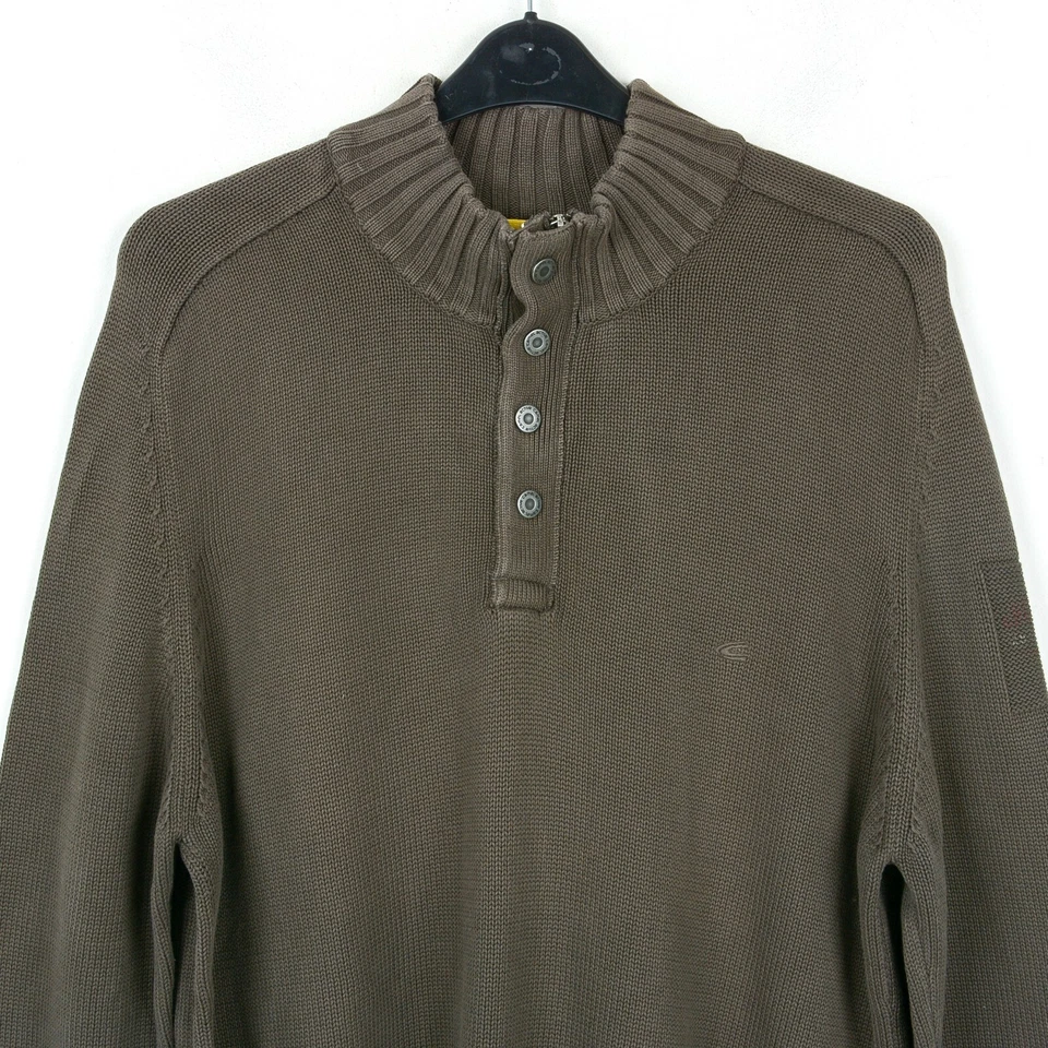 Camel Active XL Herren Pullover Pulli Kragen Reißverschluss Hals Strick Logo Top - Bild 2 von 4