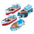 4 Pcs Resin Fishing Boat Ornaments Seaside Crafts Ship Decoration