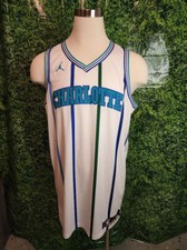 NBA Charlotte Hornets Basketball Blank Throwback 2018-19 Game Jersey Size 54+4