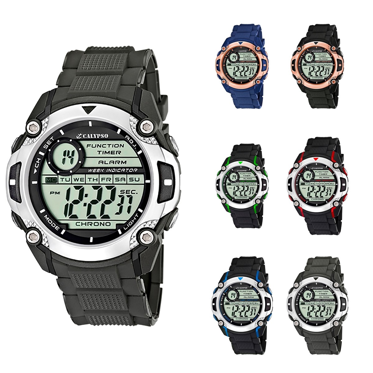Digital Watch Calypso K5577 CALYPSO MEN'S BLACK RUBBER WATCH