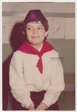 Young Boy Pioneer Smile of Innocence in the School Uniform of a Bygone Era Photo