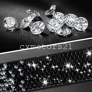 2x Marco de matrícula brillante brillante cristal estrás etiqueta cubierta degradada negro Foto 4 de 4